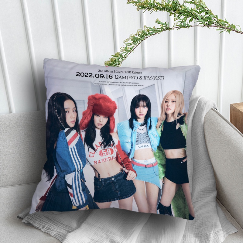 Vỏ Gối Polyester Một Mặt In Hình BLACKPINK Jisoo, Jennie, Ros Và Lisa Trang Trí Nhà Cửa