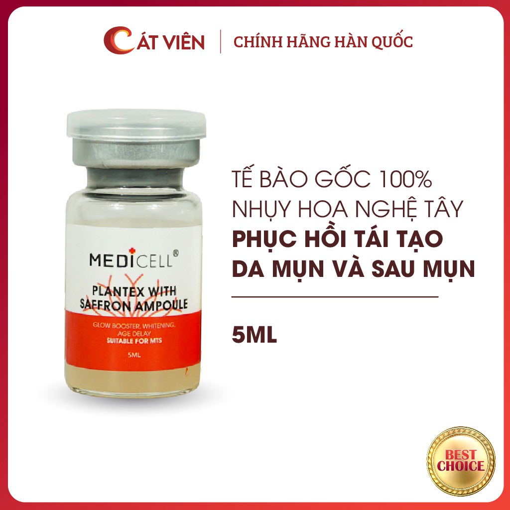 Tế bào gốc mụn Saffron Medicell, serum chăm sóc da dầu nhờn, giảm mụn, se lỗ chân lông dưỡng trắng da - lọ 5ml