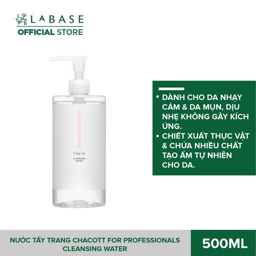 Nước tẩy trang Chacott for Professionals Cleansing Water 500ml [Hàng nhập khẩu chính hãng]