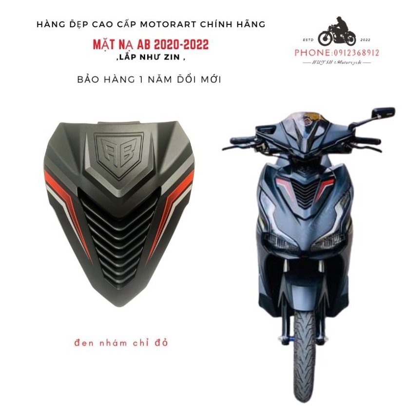 Mặt Nạ Kiểu SH Ý Gắn Cho Airblade 2020 - AB 2021-AB 2022 Chính Hãng Motorart