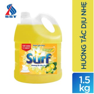 [Mã SSTCSVP067884 giảm 9% đơn từ 0đ] Nước Rửa Chén Surf Hương Tắc Chai nhựa 1,5kg -67843963