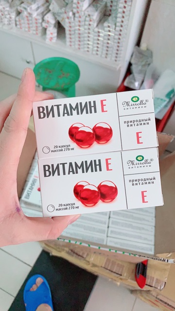 hộp 20 viên vitamin E đỏ chính hãng của Nga