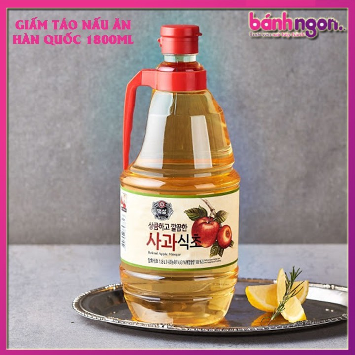 Giấm Táo Beksul Hàn Quốc Dùng để trộn salad rất healthy, làm tăng hương vị cho 1 số món ăn Chai 1800ml