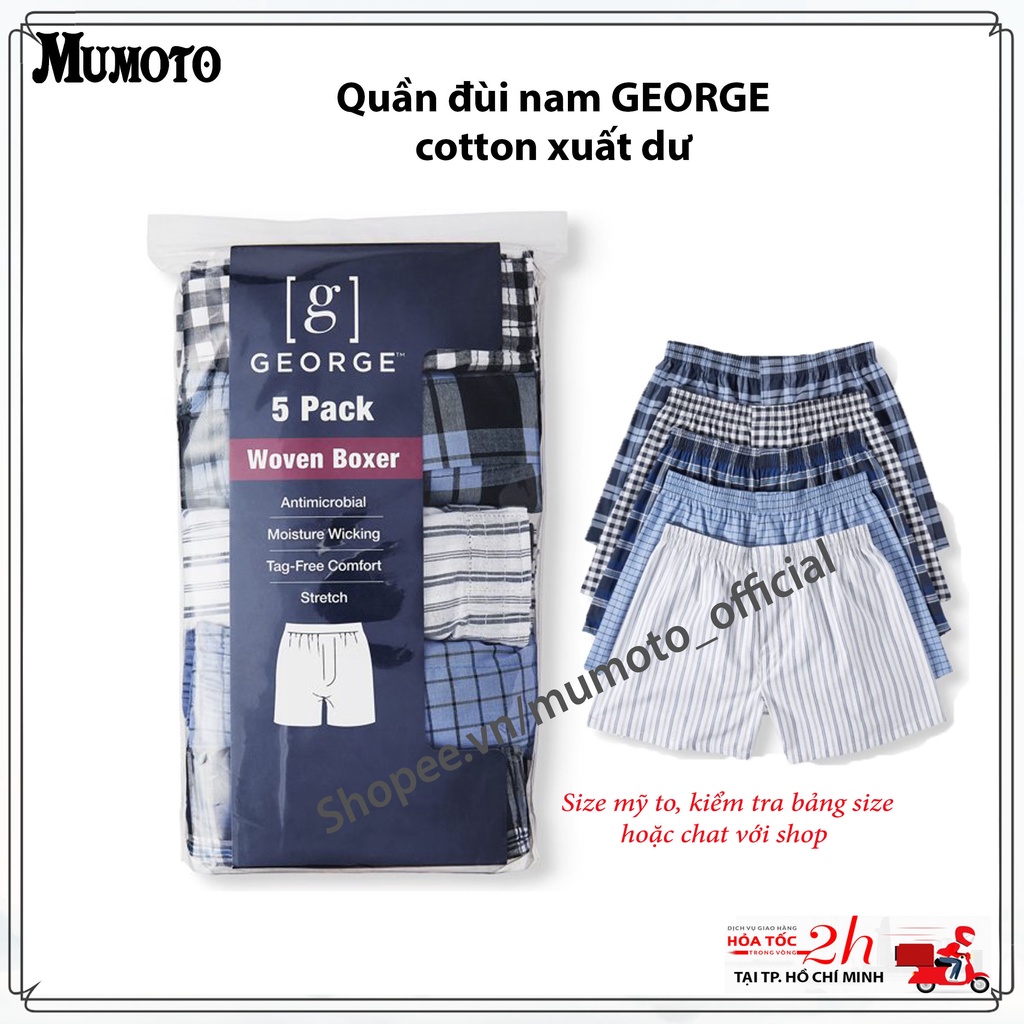 Quần đùi nam cotton mặc nhà xuất dư không nhăn mát sọc caro  - Mumoto
