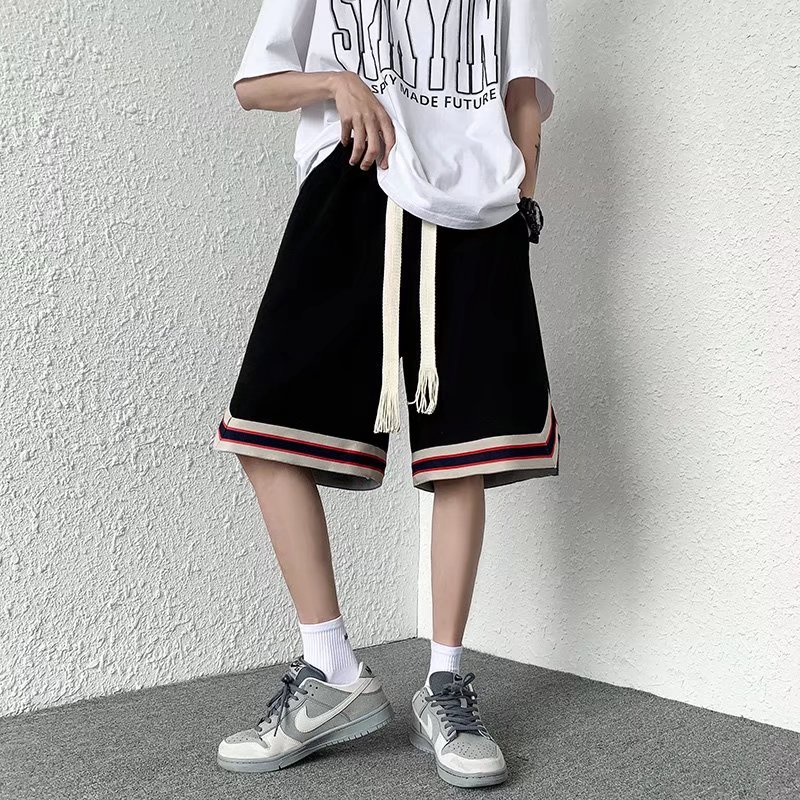 Quần Short Lưng Thun Kẻ Sọc Phong Cách hip hop Thời Trang Cho Nam