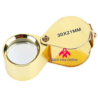 Kính lúp mini 30X vàng móc treo chìa khóa