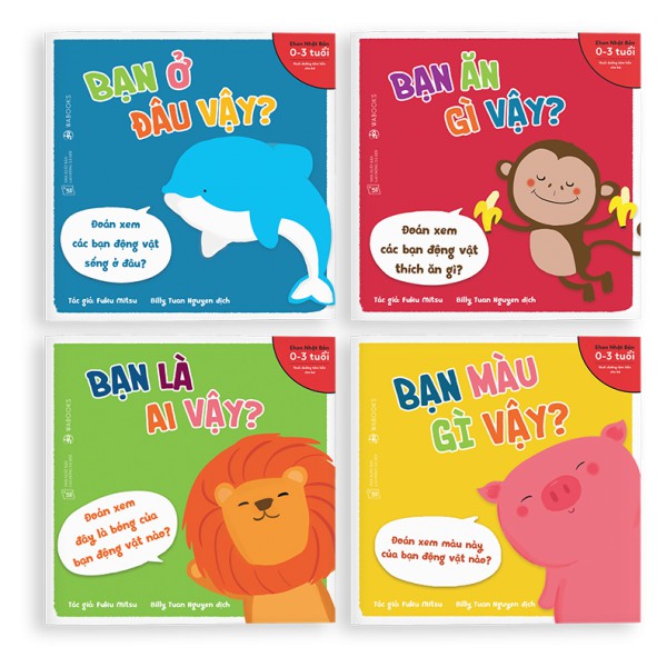 Sách - Ehon Động Vật - Combo Bạn Ở Đâu Vậy? (Bộ 4 Cuốn) - Dành Cho Trẻ Từ 0-3 Tuổi
