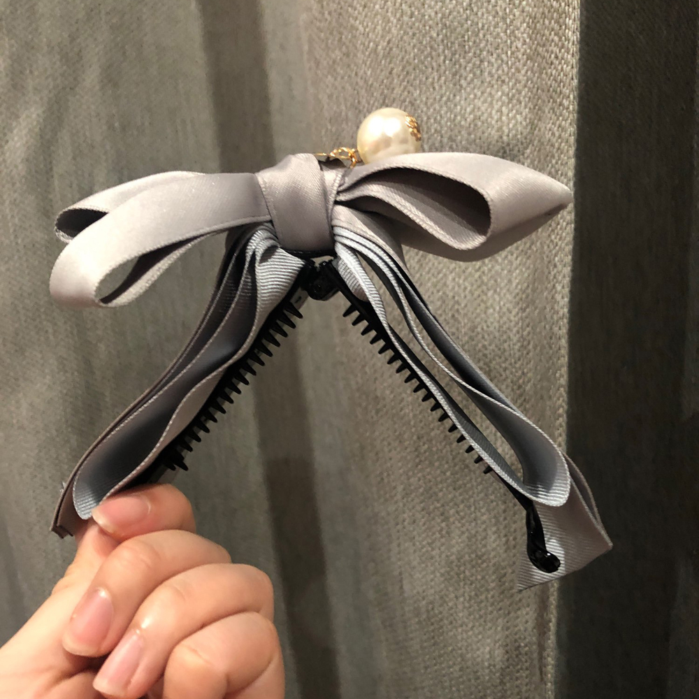 Kẹp Tóc Nơ Đính Ngọc Trai Giả Thời Trang Cho Nữ