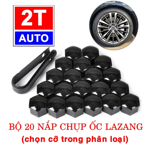 Bộ 20 nắp chụp che ốc bảo vệ ốc lazang la zăng vành mâm cỡ ốc 17m-19mm-21mm cho xe hơi ô tô