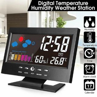 Đồng hồ báo thức có đèn LED hiển thị lịch và nhiệt độ thời tiết