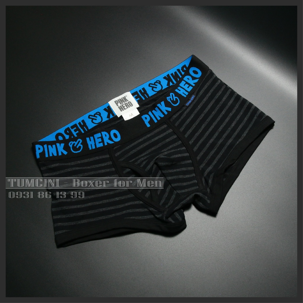 Quần sịp nam boxer dạng đùi cotton chất liệu cao cấp siêu dễ thương Hero Pink Tumcini HP05