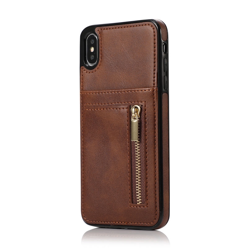 Ốp điện thoại da PU có khóa kéo cho iPhone 11 Pro 6/6S/6+/6S+/7/8/7+/8+/X/XS/XR/XS Max | BigBuy360 - bigbuy360.vn
