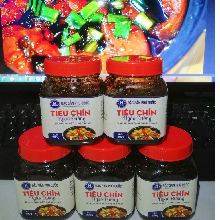 Tiêu chín ngào đường - Hương Quê - Hộp 200g - Đặc sản Phú Quốc