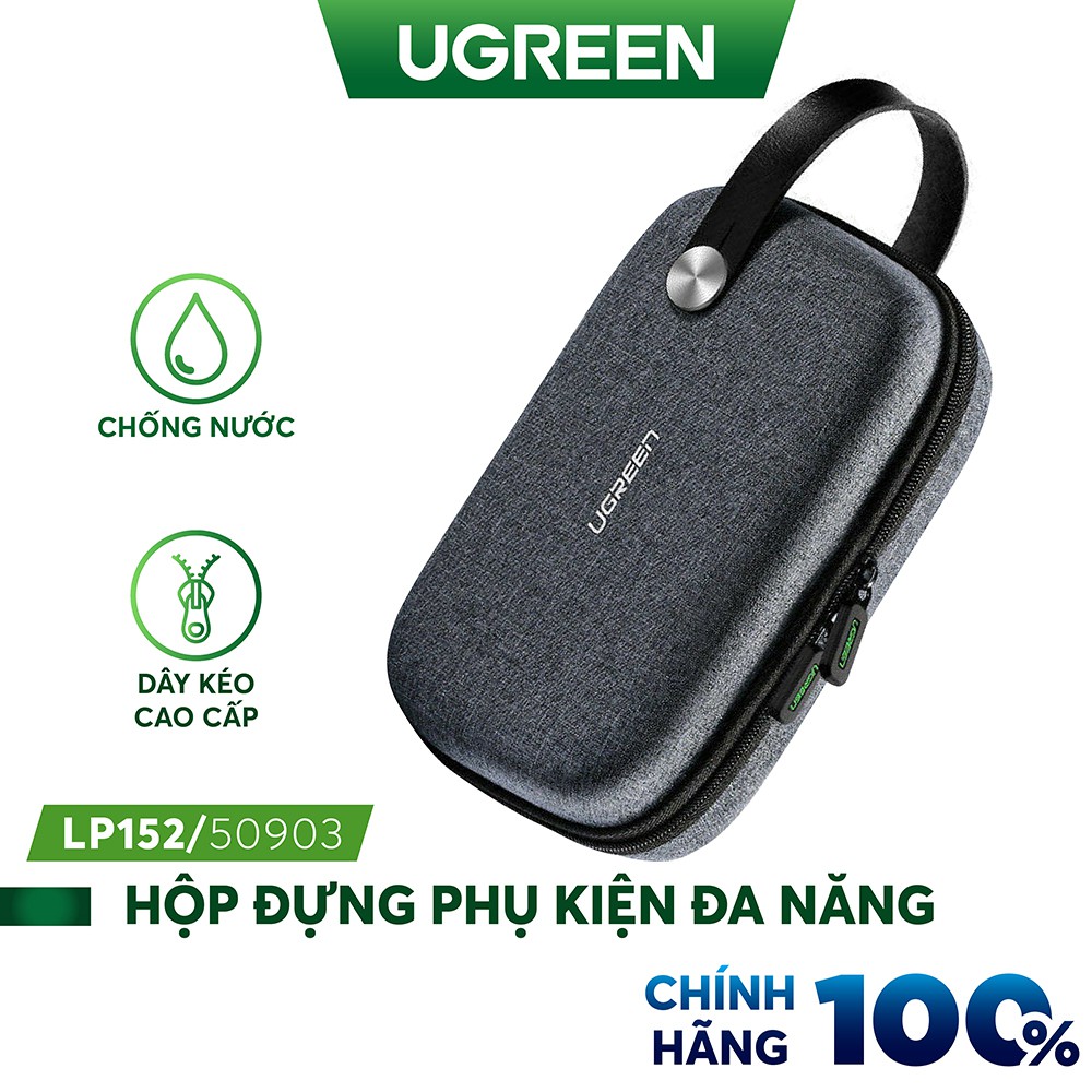 Hộp đựng đa năng UGREEN LP152 50903 kích thước 203x129x72mm - Vải cao cấp trượt nước, bên trong lót nhung