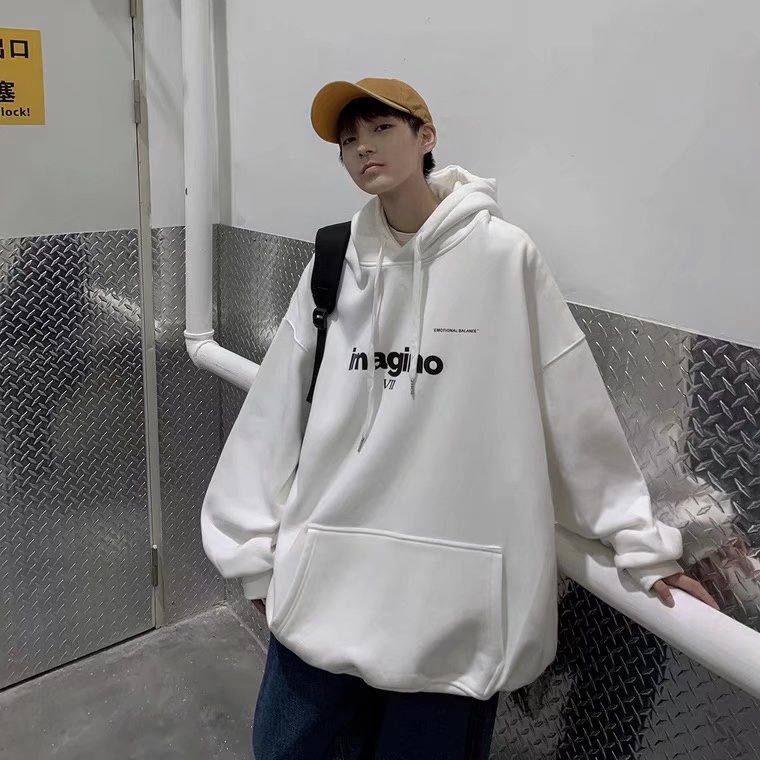 Áo hoodie Thể Thao Dáng Rộng In Chữ Phong Cách Hip Hop Đường Phố Hàn Quốc Thời Trang Mùa Đông Cho Nam [M-5XL]
