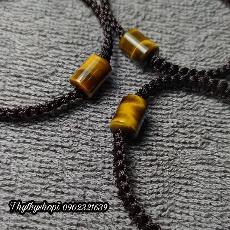 Vòng tay trụ đá thiên nhiên vàng nâu -  -