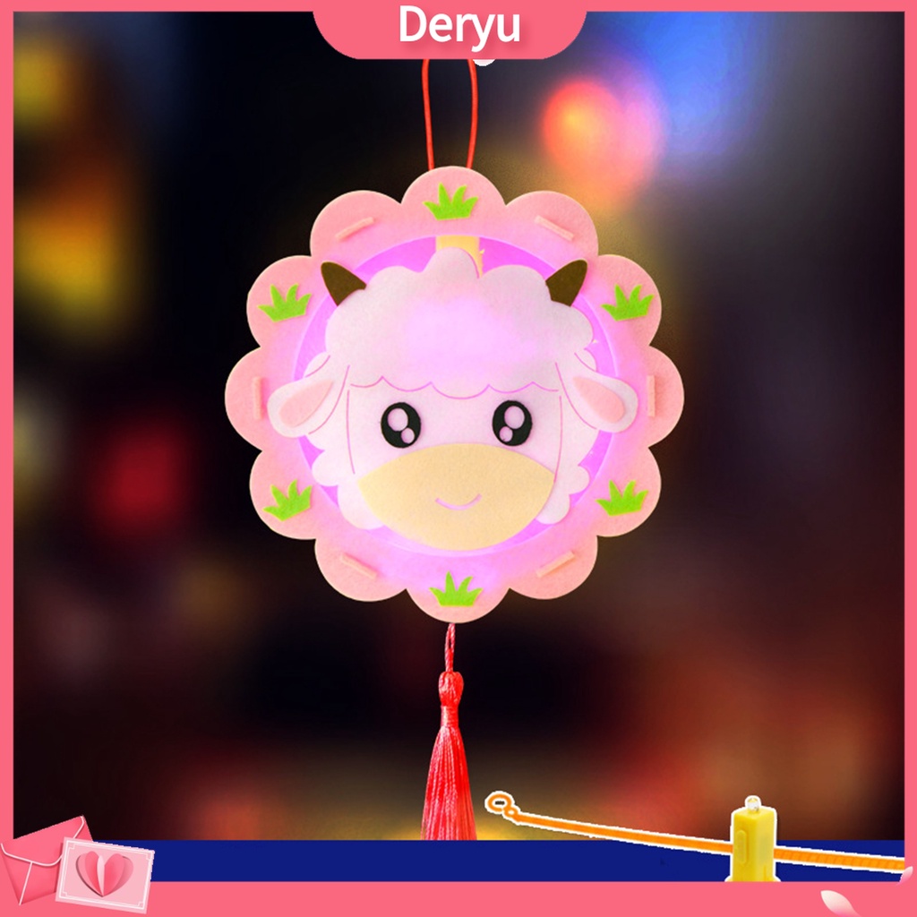 Lồng Đèn Bằng Vải Không Dệt Phát Quang Họa Tiết Năm Mới Phong Cách Trung Hoa Cho Trẻ Em DIY