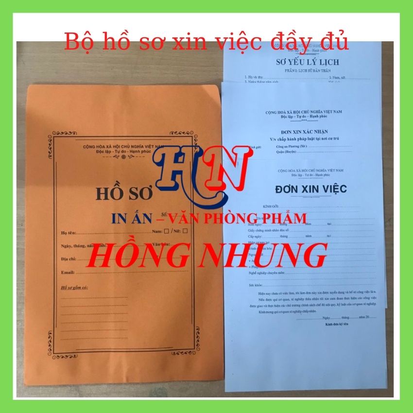 Combo 5 Bộ Hồ Sơ Xin Việc Đầy Đủ, Khổ F4, Màu Vàng/ Khổ A4 Đủ Màu Giúp Lưu Trữ Hồ Sơ Của Bạn Khi Đi Xin Việc