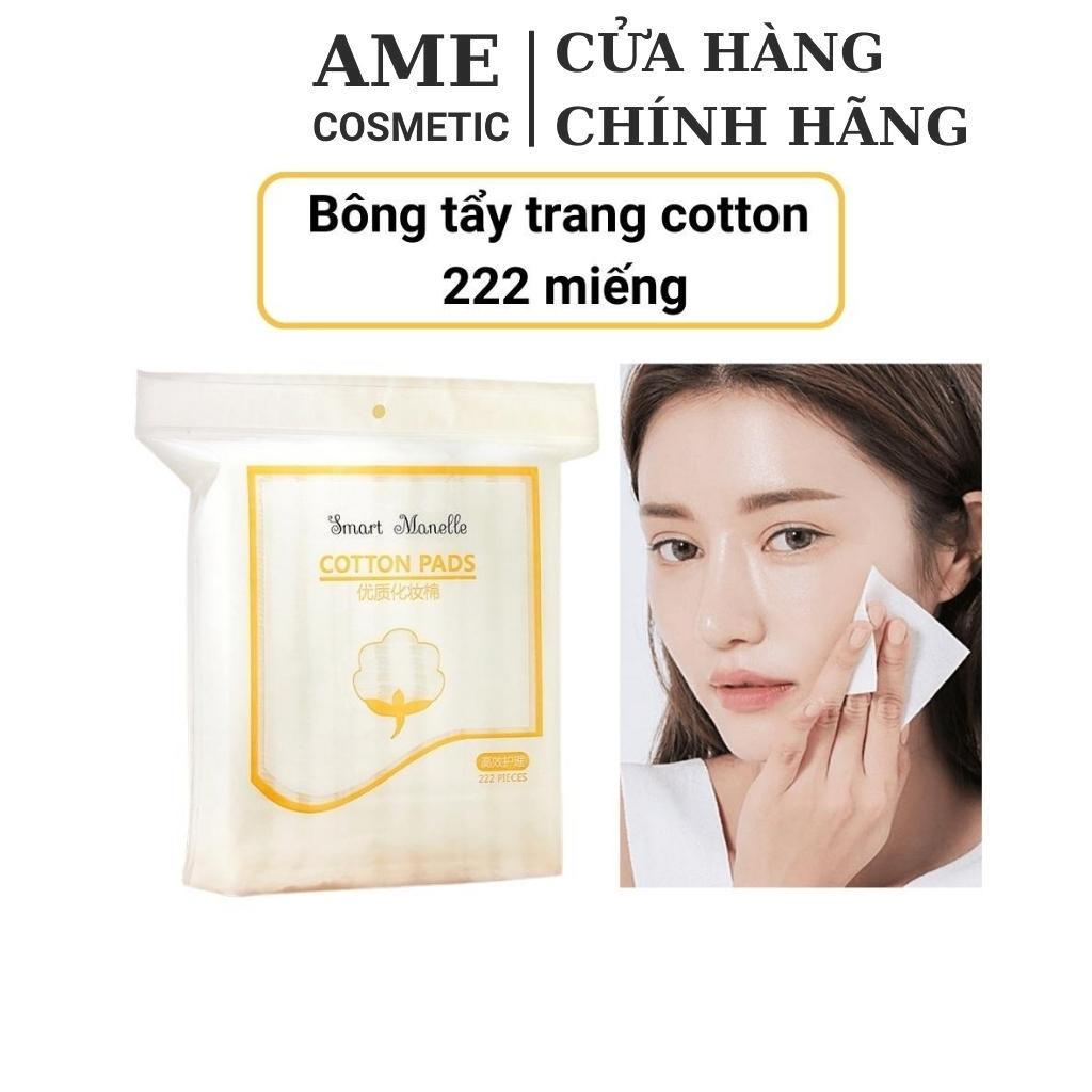 Bông tẩy trang 3 lớp 222 miếng cotton pads chính hãng sợi bông tự nhiên mềm mịn an toàn dễ sử dụng AME SHOP
