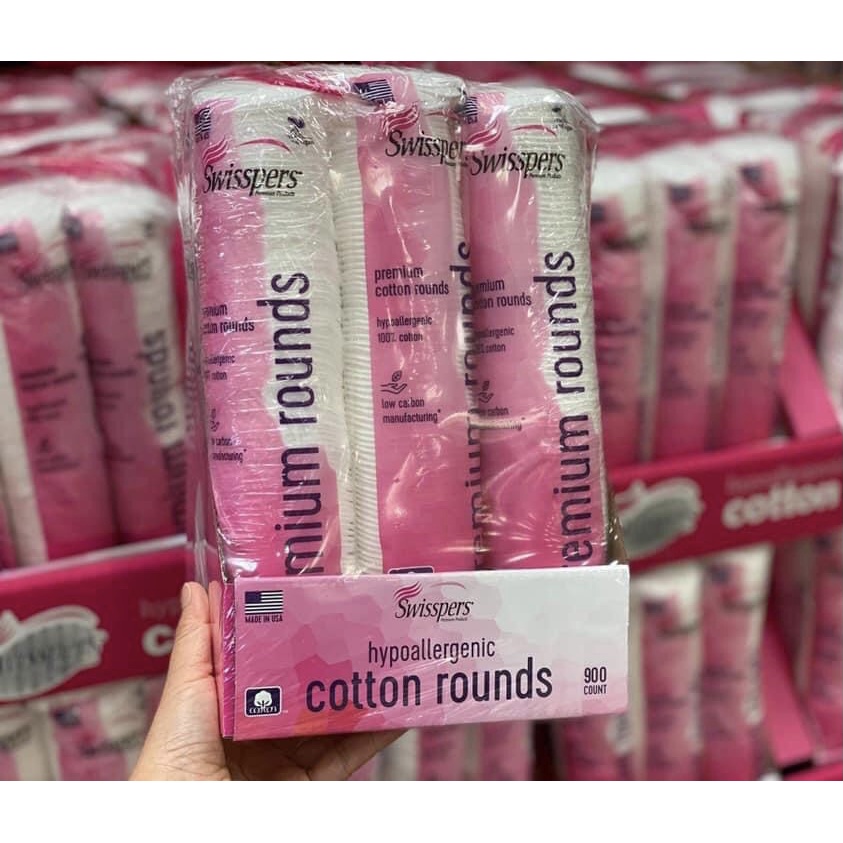 Bông Tẩy Trang Cao Cấp Swisspers Premium Hypoallergenic Cotton Rounds