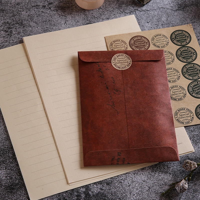 Phong thư cổ điển màu nâu nhạt retro - Bullet Journal quà tặng - Tanpopo Sticker