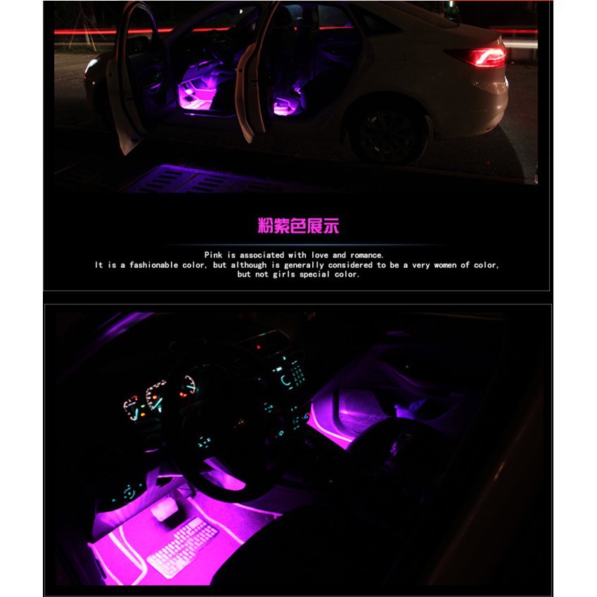 Dây Đèn Led Rgb Trang Trí Nội Thất Xe Hơi Kèm Điều Khiển Từ Xa Thông Dụng