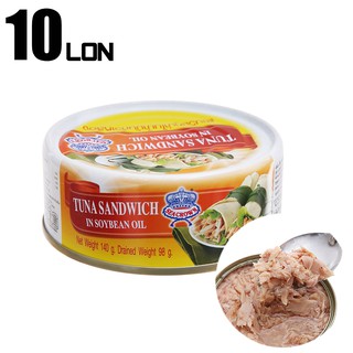 Combo x10 Hộp Cá Ngừ Xắt Lát Ngâm Dầu SeaCrown Thái Lan 140g/Hộp, Vị Béo Ngọt - Dùng Ăn Với Cơm, Bánh Mì