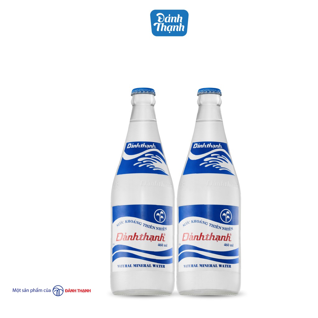 Lốc 2 chai Nước Khoáng Thiên Nhiên Có Ga Đảnh Thạnh chai thủy tinh 460ml