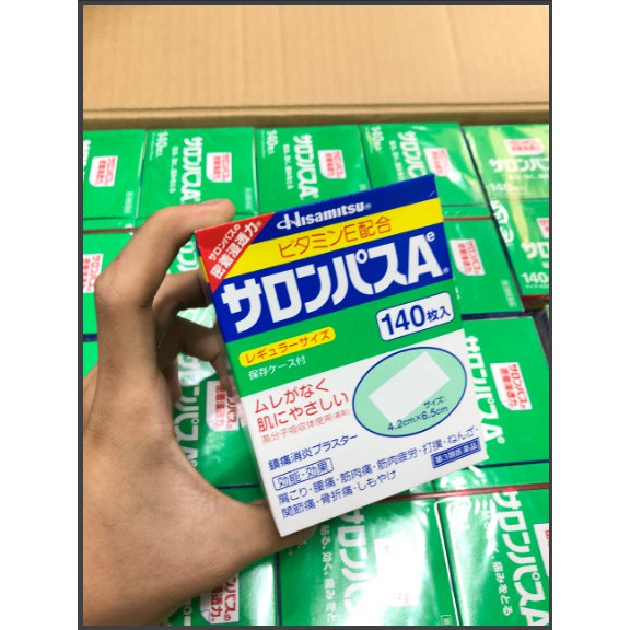 Miếng dán giảm đau nhanh Salonpas Hisamitsu140 miếng Nhật Bản