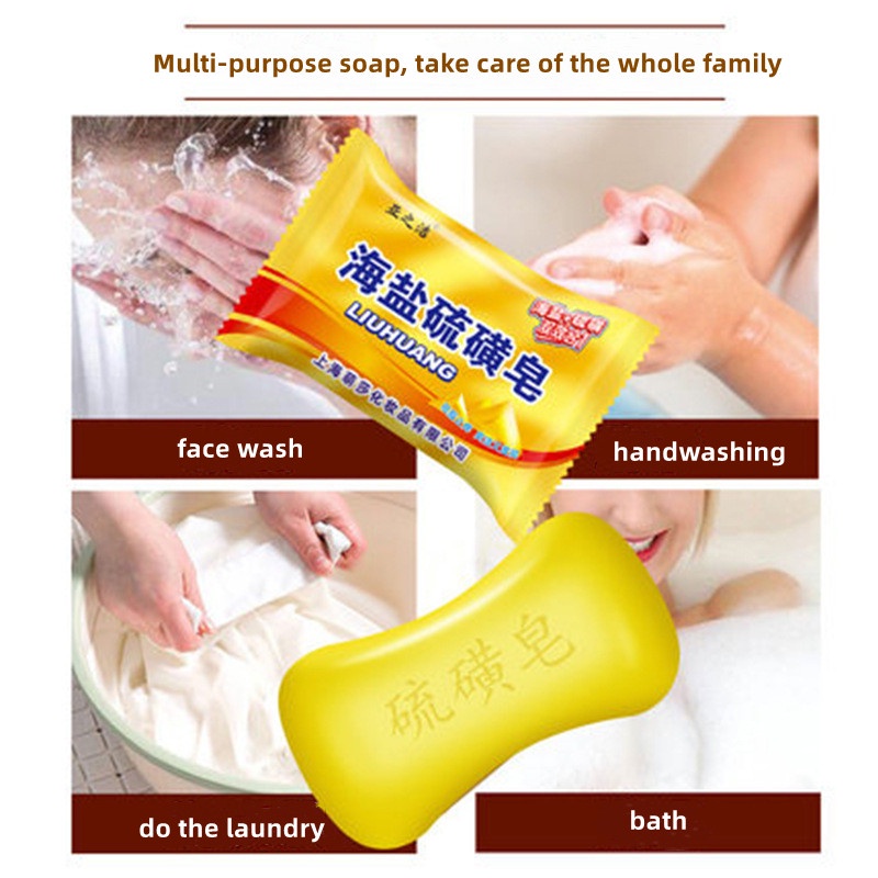 ✌Kho Sẵn Sàng✌Xà Phòng Lưu Huỳnh 85G Hỗ trợ giảm mụn Kiểm Soát Dầu Tẩy Tế Bào Chết Cho Da Mặt