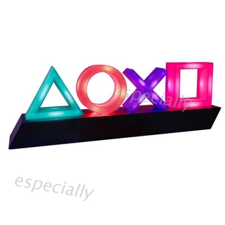 Đèn Biểu Tượng Trò Chơi PLAYSTATION Điều Khiển Bằng Giọng Nói Trang Trí Nhà Độc Đáo