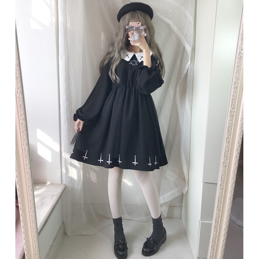 [Order] YAS0061-Váy lolita chữ thập in ngôi sao 6 cánh