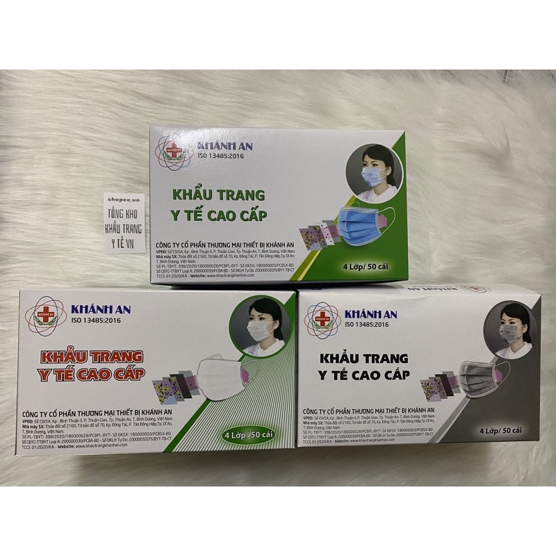 [Giá Sỉ] Hộp 50 cái khẩu trang y tế Khánh An 4 lớp - màng vi lọc kháng khuẩn