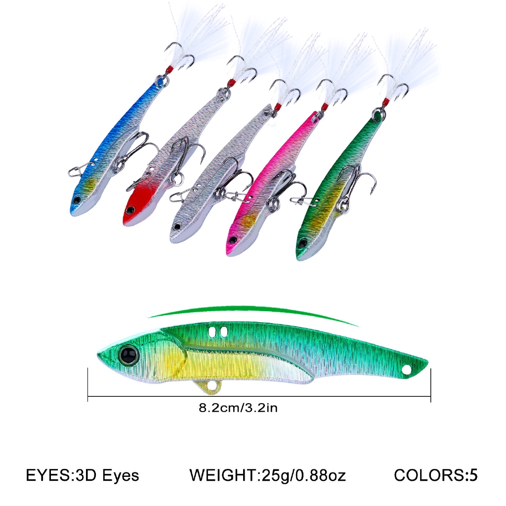 Sougayialng Metal Fishing Lure 8.2cm 25g Fishing Jig Fishing Bait Metal Jigging Lures for Sea Saltwater