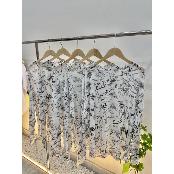 Áo thun giấu quần Taobao lưới hoạ tiết hot hit