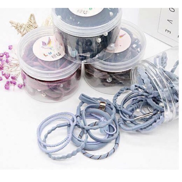 Hộp 12 chun buộc tóc Hàn quốc sang trọng