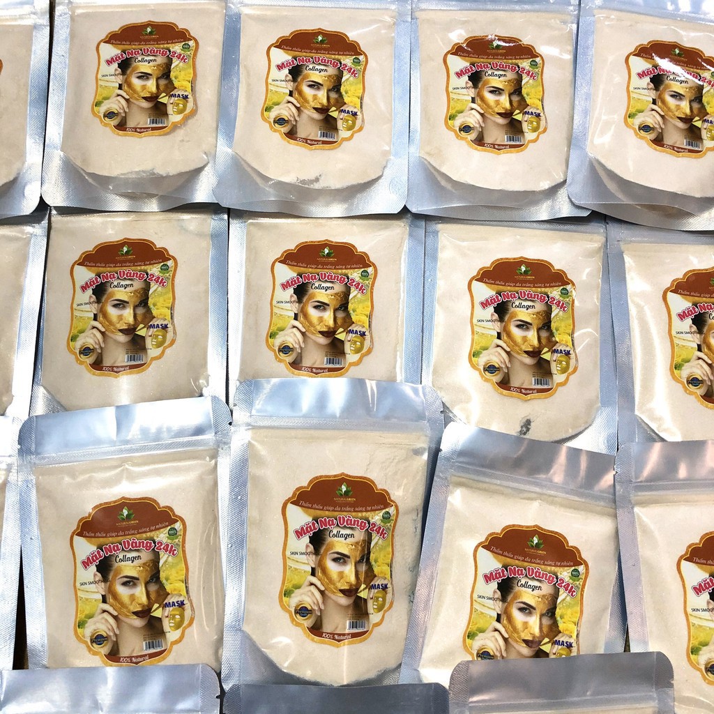BỘT ĐẮP MẶT NẠ COLLAGEN TINH CHẤT VÀNG 24K GOLD GÓI 100GR | Thế Giới Skin Care