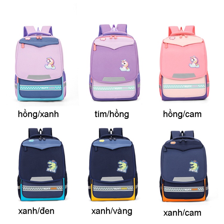 Balo đi học cho bé tiểu học cặp sách trẻ em học sinh vải oxford cao cấp Bibobaby HS205