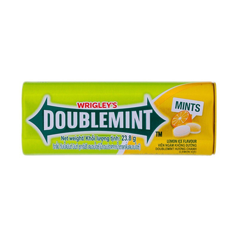 Kẹo Ngậm Thơm Miệng Không Đường Doublemint Hương Cam/ Chanh/ Bạc Hà 23,8g(Hộp)