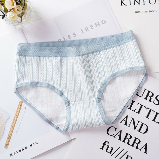 Quần Lót Cotton Cạp Ren Phối Họa Tiết Zic Zac mã 045