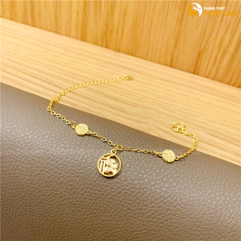 Vòng Tay Nữ Mạ Vàng 18K Họa Tiết Phước Lành Kiểu Hàn Quốc LVN005, Lắc Tay Nữ Thời Trang, Sành Điệu, Không Bị Đen