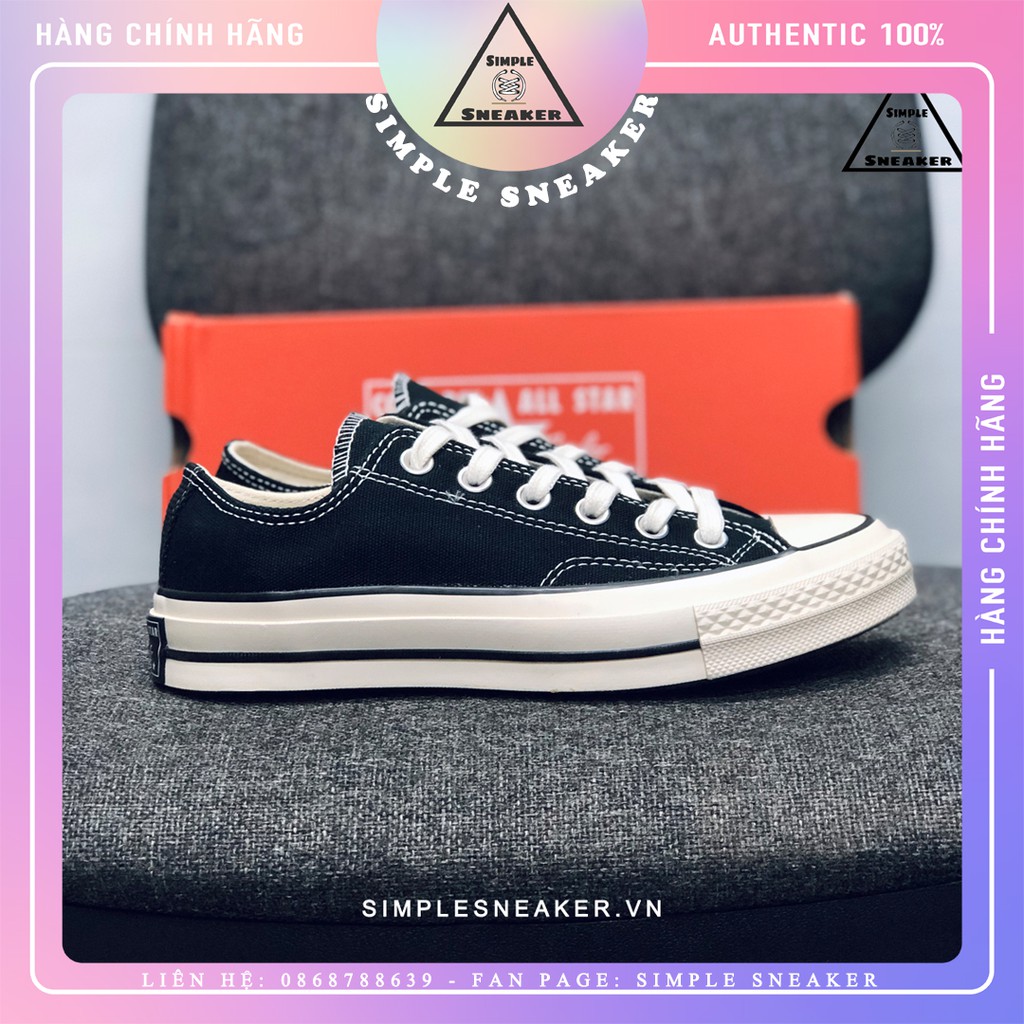 Giày Converse 1970s Chính Hãng Auth Cổ Cao Cổ Thấp Đen