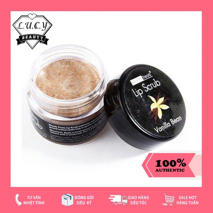 Hàng USA- Tẩy Da Chết Môi Beauty Treats Lip Scrub Vanila Bean (Hương Vani)