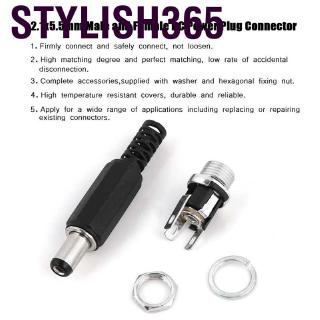 Stylish365 Bộ 10 cặp đầu nối nam và nữ Hilitand 2.1x5.5mm jack cổng 12V DC