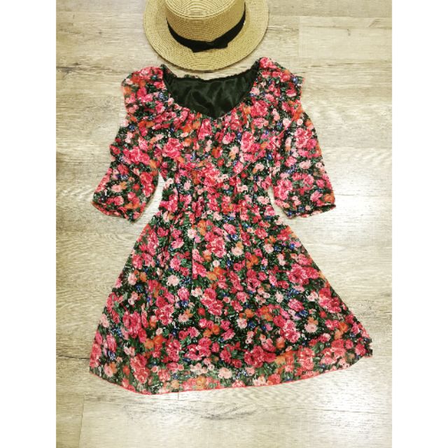 Đầm voan hoa vintage