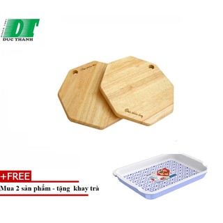 Bộ 2 Thớt bát giác Gỗ Đức Thành 00331-MUA 2 BỘ TẶNG KÈM 1 KHAY ÚP LY