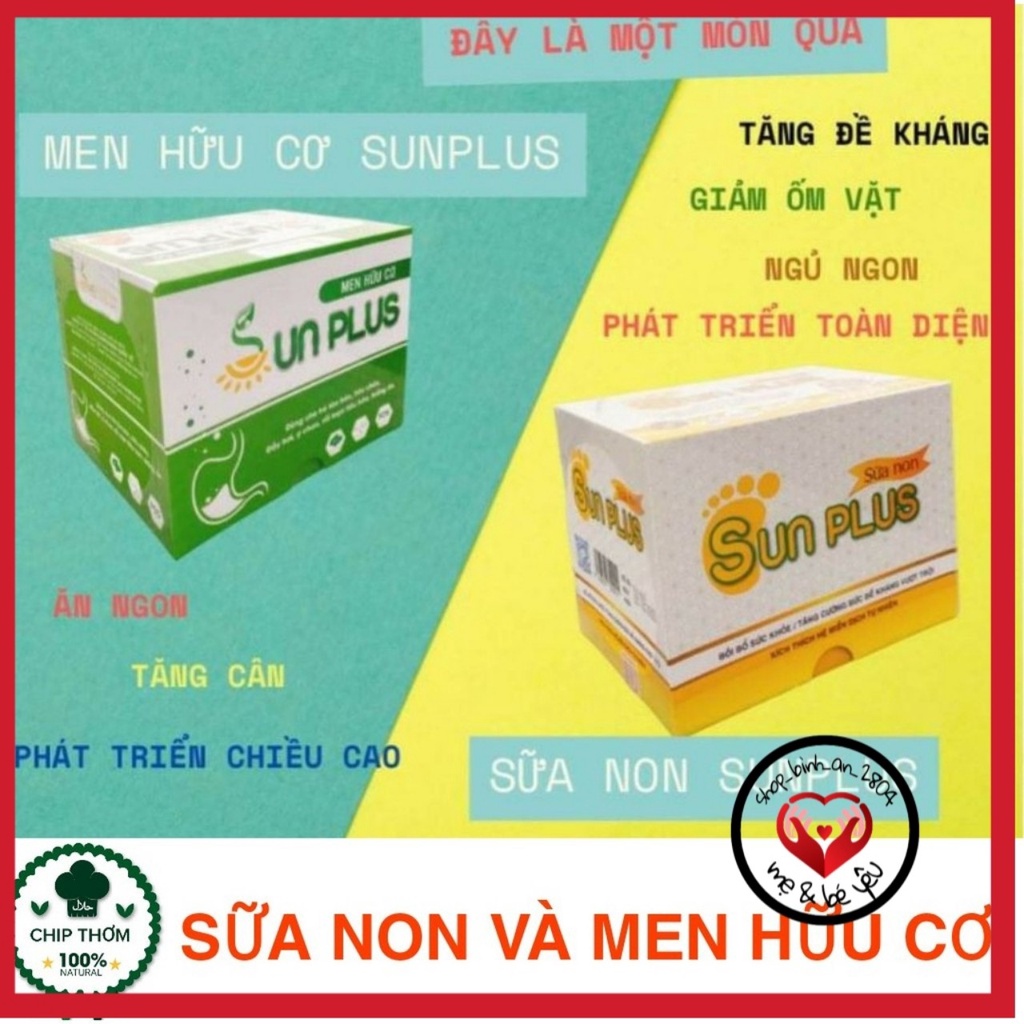 Men hữu cơ Sunplus + Sữa non Sunplus bổ sung chất xơ và lợi khuẩn -Tăng sức đề kháng cho bé