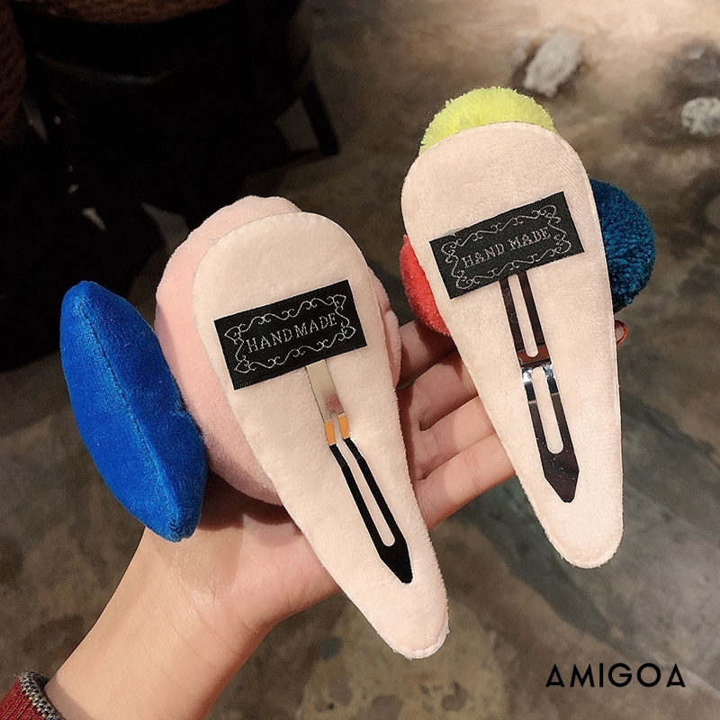 【Amigoa】Phim hoạt hình Hàn Quốc Plush Hair Clip Thời trang Rửa mặt Clip Bangs Kẹp tóc Trái cây Disney Clip lớn Phụ nữ Cô gái tóc Phụ kiện