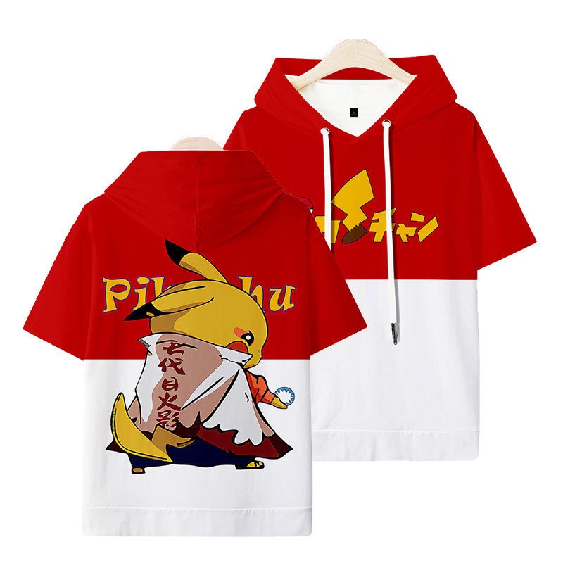 Áo Hoodie Ngắn Tay In Hình Anime Naruto Phối Màu Cá Tính