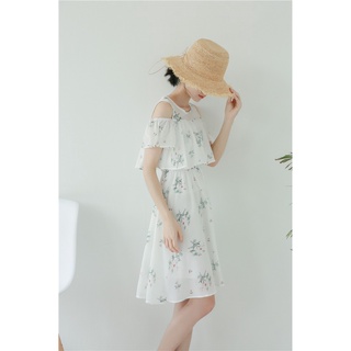 Váy maxi hoa hở vai